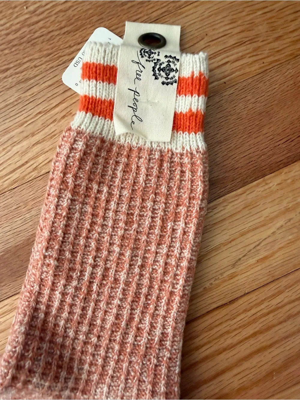 Free People Athletic Socks with Orange Stripe NWT